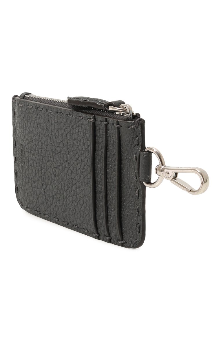 Мужской кожаный футляр для кредитных карт FENDI темно-серого цвета, арт. 7M0343 AP3B | Фото 2 (Материал: Натуральная кожа; Нос: Не проставлено)