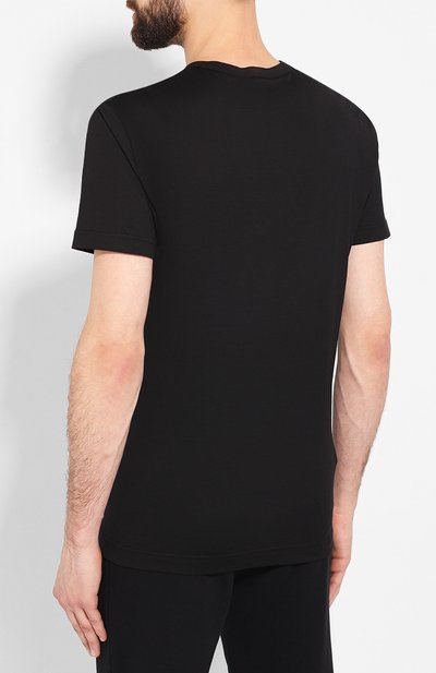 Хлопковая футболка DOLCE & GABBANA черного цвета по цене 36300 руб., арт. G8KBAZ/G7TWF, фото 4 Хлопковая футболка DOLCE & GABBANA, арт. G8KBAZ/G7TWF, фото 4