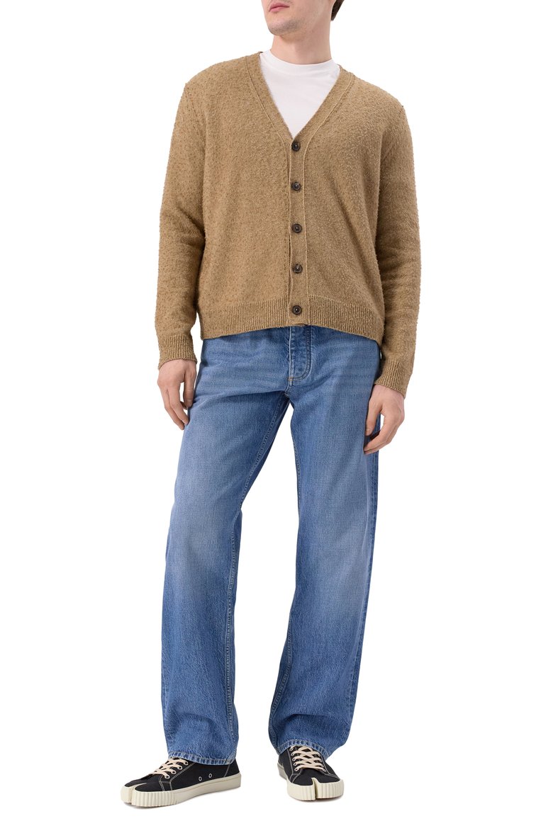 Мужского кардиган из шерсти и хлопка MAISON MARGIELA бежевого цвета, арт. S50HP0019/M13108 | Фото 2 (Материал внешний: Шерсть, Хлопок; Женское Кросс-КТ: Кардиган-одежда; Нос: Не проставлено; Мужское Кросс-КТ: Кардиган-одежда; Региональные ограничения белый список (Axapta Mercury): Не проставлено; Стили: Кэжуэл)