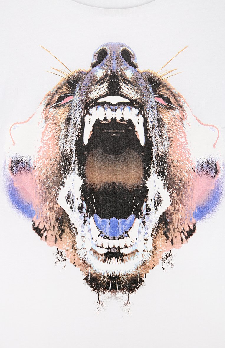 Детская хлопковая футболка MARCELO BURLON KIDS OF MILAN белого цвета, арт. 21E/B/MB/1110/0010/8-14Y | Фото 3 (Материал внешний: Хлопок; Рукава: Короткие; Региональные ограничения белый список (Axapta Mercury): RU; Мальчики Кросс-КТ: Футболка-одежда; Материал сплава: Проставлено; Драгоценные камни: Проставлено; Ростовка одежда: 10 - 11 лет | 140 - 146см, 12 лет | 152 см, 13 - 15 лет | 158 см, 8 лет | 128 см)