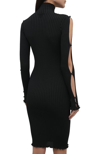 Платье из вискозы BOTTEGA VENETA темно-зеленого цвета по цене 126500 руб., арт. 670662/V1D00, фото 4 Платье из вискозы BOTTEGA VENETA, арт. 670662/V1D00, фото 4