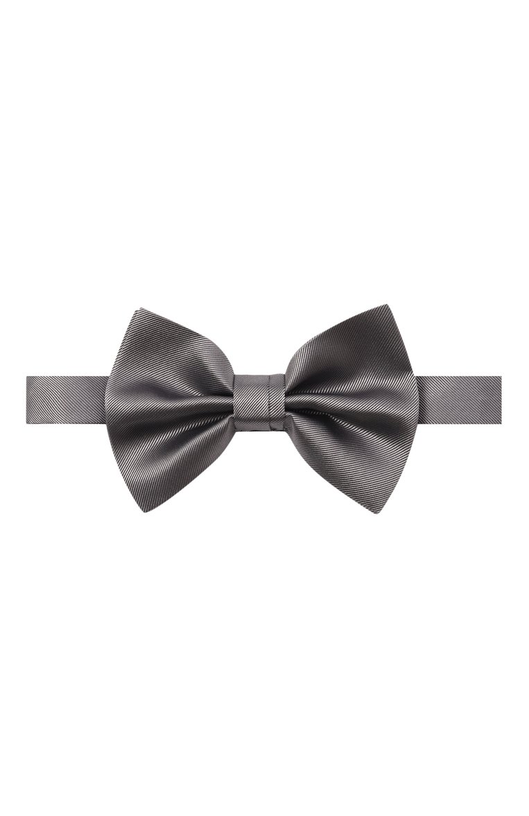 Мужской шелковый галстук-бабочка EMPORIO ARMANI серого цвета, арт. 340118/2R600 | Фото 1 (Материал: Текстиль, Шелк; Нос: Не проставлено)