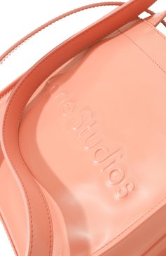 Женская сум�ка ACNE STUDIOS кораллового цвета, арт. L0G0 SH0PPER MINIAD2 | Фото 3 (Материал сплава: Проставлено; Размер: mini; Ремень/цепочка: На ремешке; Материал: Текстиль, Экокожа; Драгоценные камни: Проставлено)