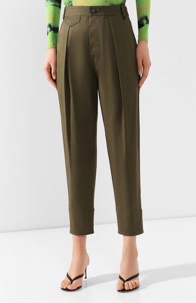 Хлопковые брюки DSQUARED2 зеленого цвета по цене 34450 руб., арт. S72KA1011/S35175, фото 3 Хлопковые брюки DSQUARED2, арт. S72KA1011/S35175, фото 3