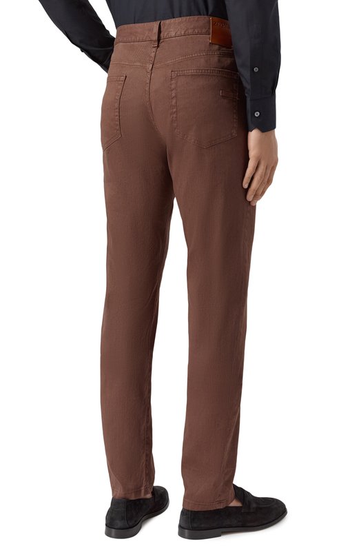 Хлопковые брюки Zegna CITYX/UDP16A7 Коричневый  CITYX/UDP16A7 Фото 4