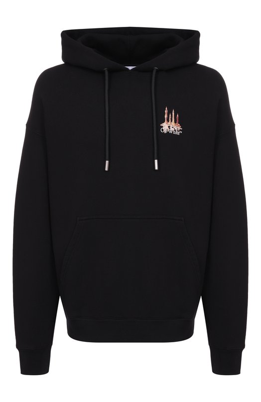 Хлопковое худи Off-White 0MBB085F25FLE002 Чёрный 0MBB085F25FLE002