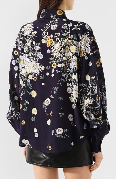 Шелковая рубашка GIVENCHY синего цвета по цене 92500 руб., арт. BW60K212HK, фото 4 Шелковая рубашка GIVENCHY, арт. BW60K212HK, фото 4