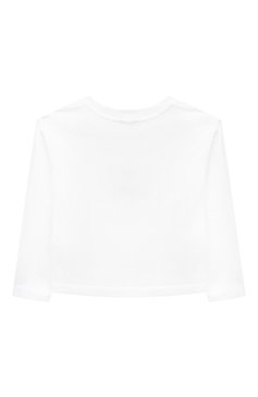 Детская хлопковый лонгслив DOLCE & GABBANA белого цвета, арт. L5JTJL/G7KC7/2-6 | Фото 2 (Драгоценные камни: Проставлено; Материал сплава: Проставлено; Рукава: Длинные; Материал внешний: Хлопок)