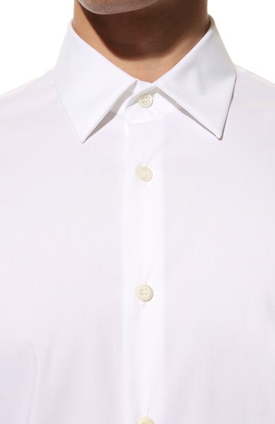 Хлопковая рубашка PRADA белого цвета по цене 65000 руб., арт. UCM608-F62-F0009, фото 5 Хлопковая рубашка PRADA, арт. UCM608-F62-F0009, фото 5