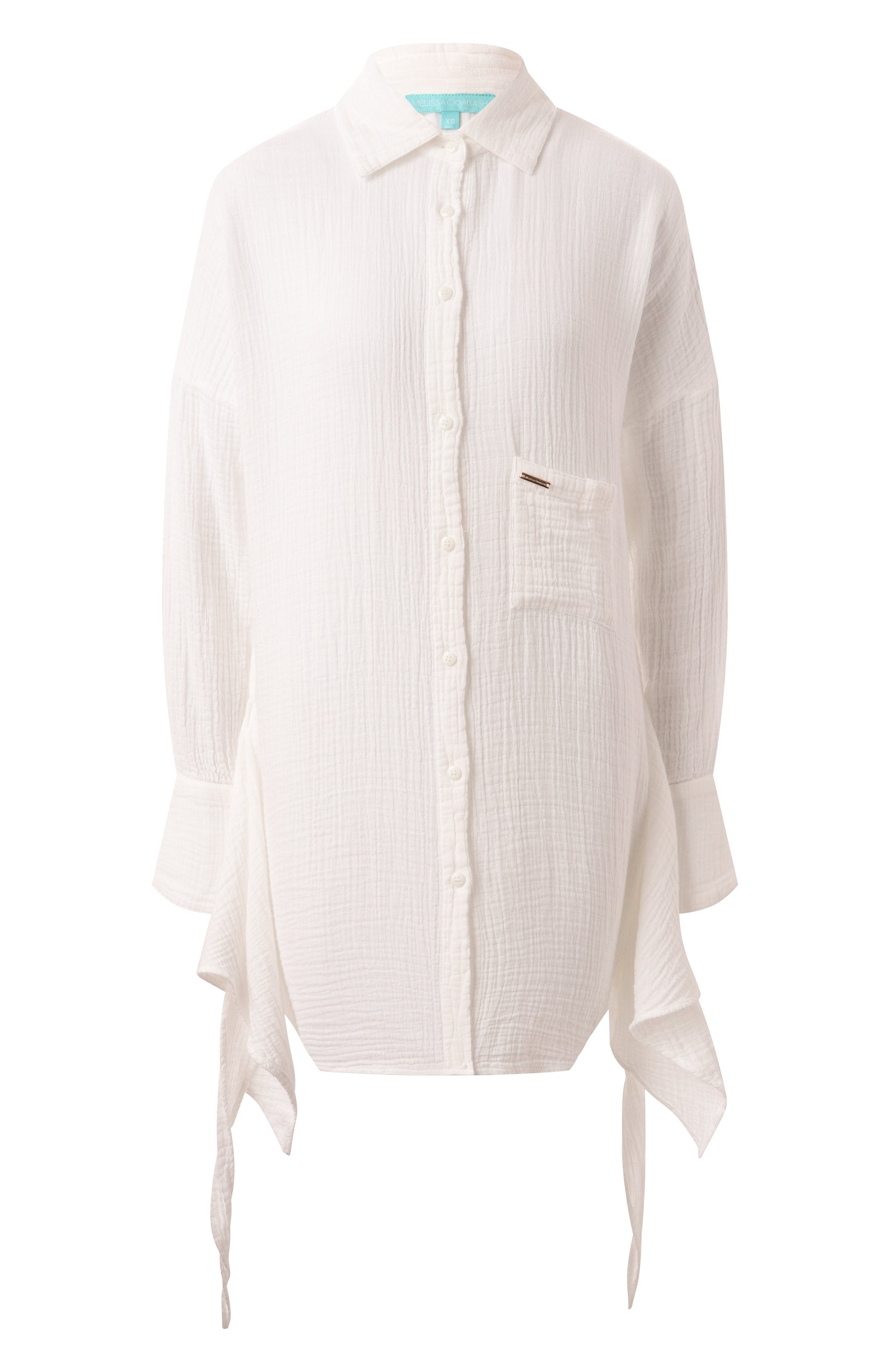 Хлопковая рубашка MELISSA ODABASH белого цвета по цене 37250 руб., арт. SARA CR, фото 1 Хлопковая рубашка MELISSA ODABASH, арт. SARA CR, фото 1