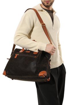 Мужская сумка life holdall BRIC`S хаки цвета, арт. BLF20203.378 | Фото 2 (Размер: large; Материал: Экокожа; Ремень/цепочка: На ремешке; Драгоценные камни: Проставлено; Материал сплава: Проставлено)