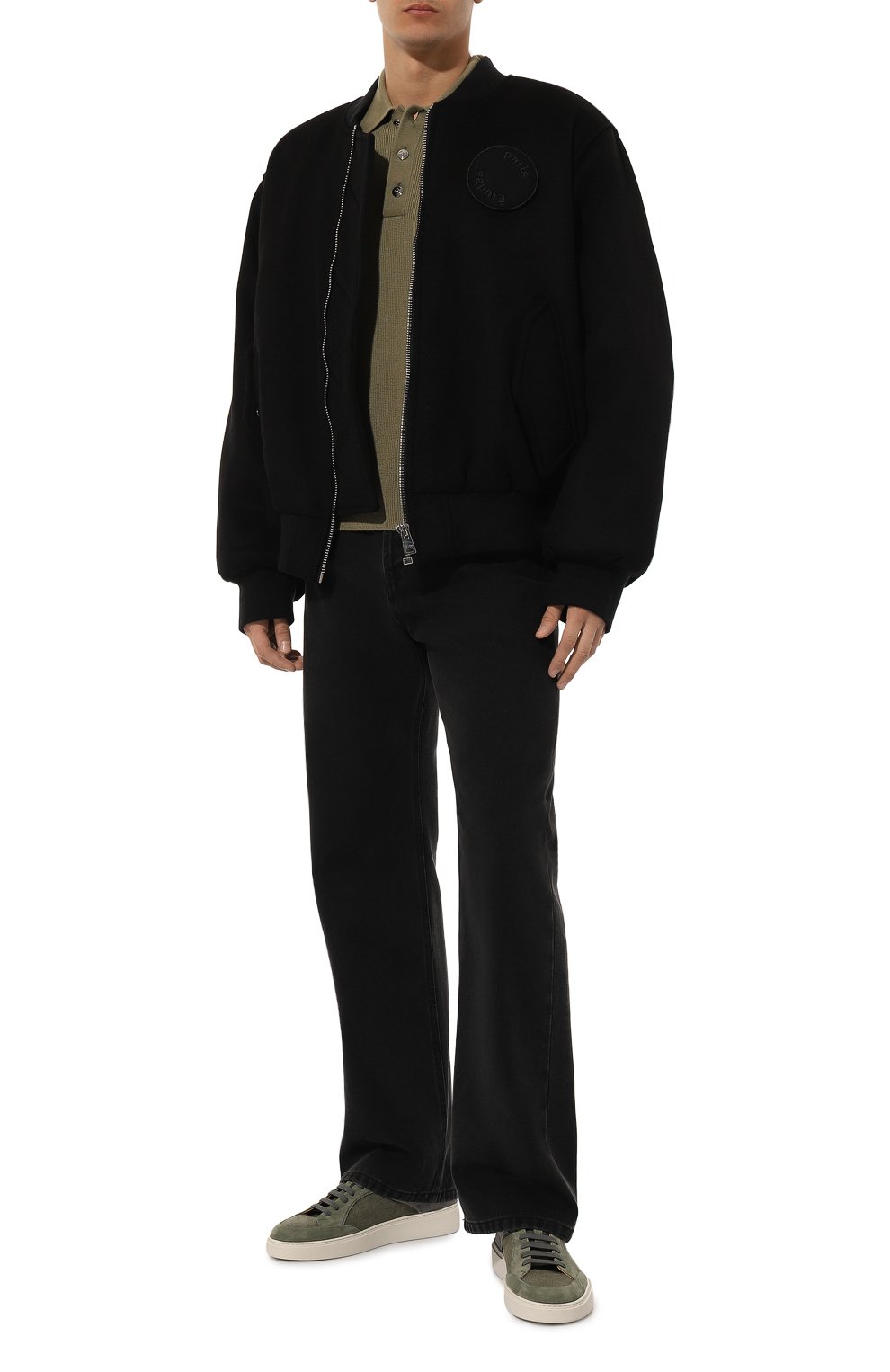 Шерстяное поло BALMAIN хаки цвета по цене 94150 руб., арт. DH1GB066/KE93, фото 2 Шерстяное поло BALMAIN, арт. DH1GB066/KE93, фото 2