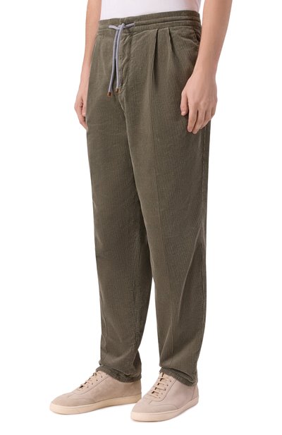 Вельветовые брюки BRUNELLO CUCINELLI хаки цвета по цене 143500 руб., арт. M280UE1710, фото 3 Вельветовые брюки BRUNELLO CUCINELLI, арт. M280UE1710, фото 3