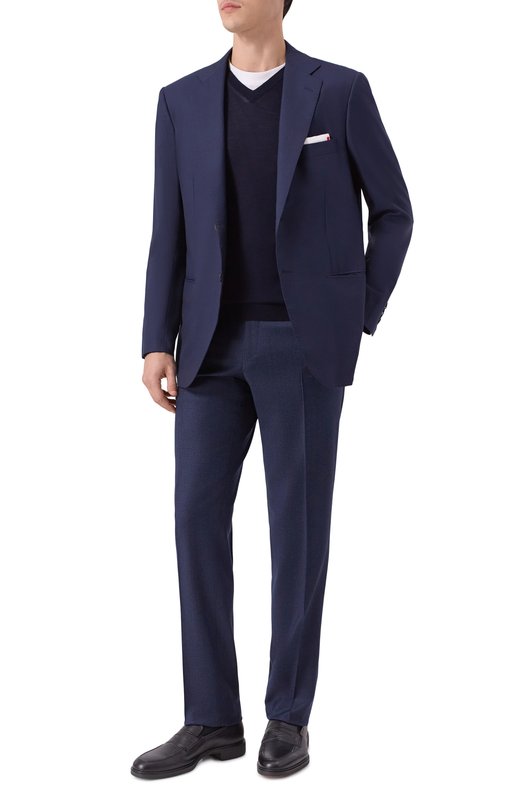 Шерстяной пиджак Kiton UG81K0982823 Синий  UG81K0982823 Фото 2