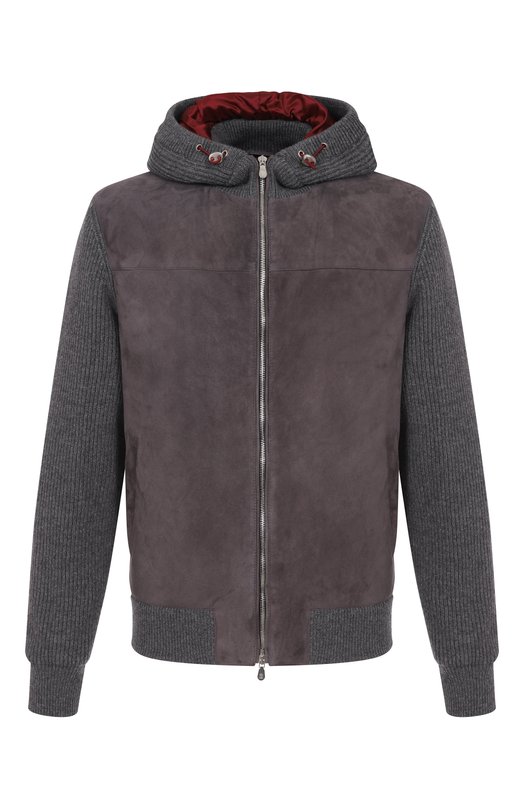 Комбинированный кардиган Brunello Cucinelli MPCLF2053 Серый MPCLF2053