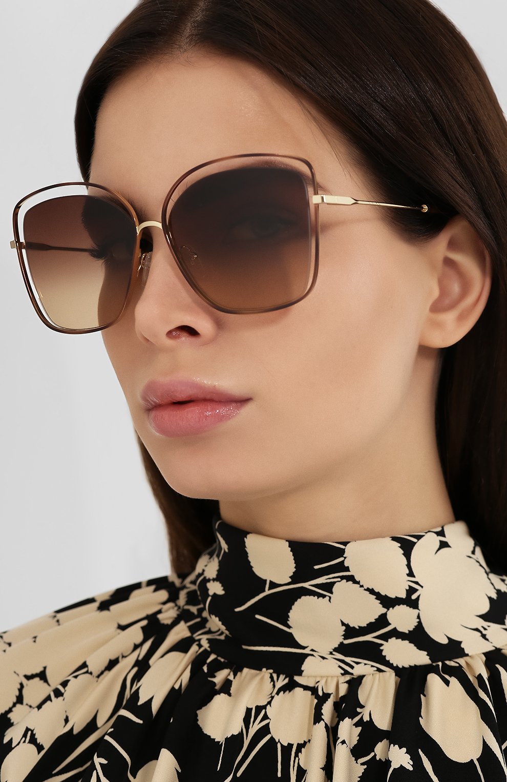 Солнцезащитные очки CHLOÉ коричневого цвета по цене 24550 руб., арт. 133S-213, фото 2 Солнцезащитные очки CHLOÉ, арт. 133S-213, фото 2