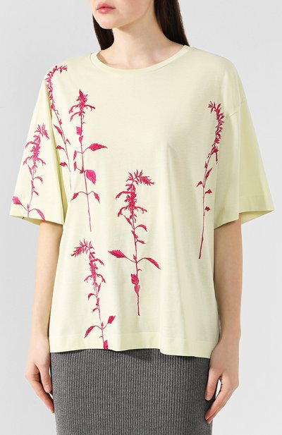 Хлопковая футболка DRIES VAN NOTEN зеленого цвета по цене 22900 руб., арт. 192-11179-8611, фото 3 Хлопковая футболка DRIES VAN NOTEN, арт. 192-11179-8611, фото 3