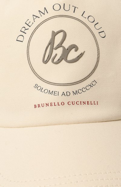 Хлопковая бейсболка BRUNELLO CUCINELLI кремового цвета по цене 51350 руб., арт. M252W9987, фото 4 Хлопковая бейсболка BRUNELLO CUCINELLI, арт. M252W9987, фото 4