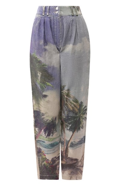 Женские льняные брюки BALMAIN, арт. RF15331/I037