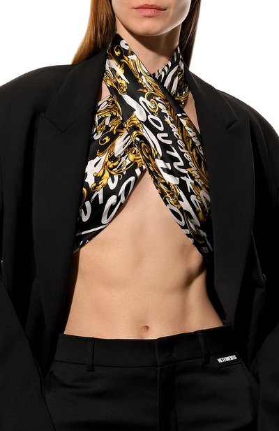 Шелковый платок VERSACE JEANS COUTURE, арт. 73HA7H02-F0ULARD SATIN L0G0 BRUSH/ZG113, фото 3