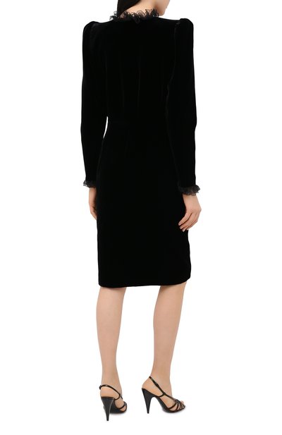 Бархатное платье SAINT LAURENT, арт. 633530/Y525R, фото 4