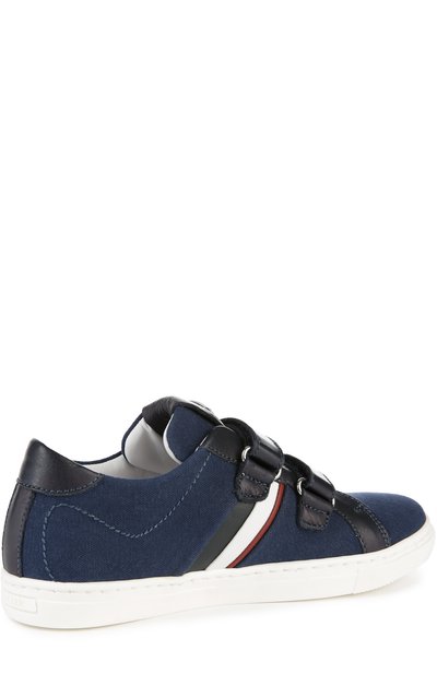 Текстильные кеды с двойной застежкой велькро MONCLER ENFANT, арт. B1-954-00416-00-07963, фото 3