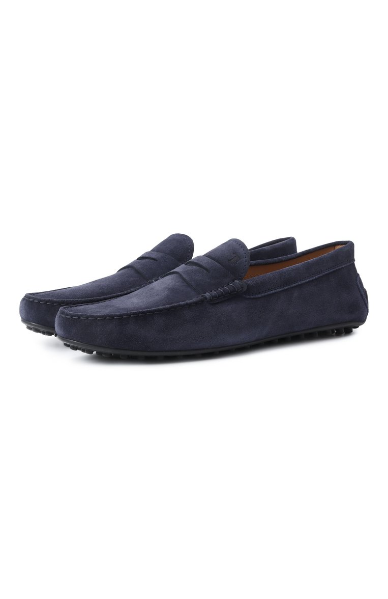Мужские замшевые мокасины city gommino TOD’S темно-синего цвета, арт. XXM42C00640RE0 | Фото 1 (Материал внутренний: Натуральная кожа; Нос: Не проставлено; Материал внешний: Натуральная кожа, Замша; Стили: Кэжуэл)