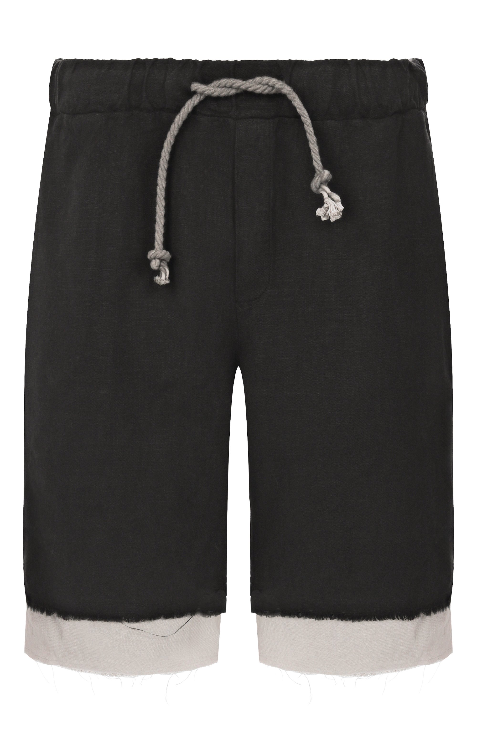 Льняные шорты NEVER ENOUGH черного цвета по цене 25550 руб., арт. MBE037, фото 1 Льняные шорты NEVER ENOUGH, арт. MBE037, фото 1