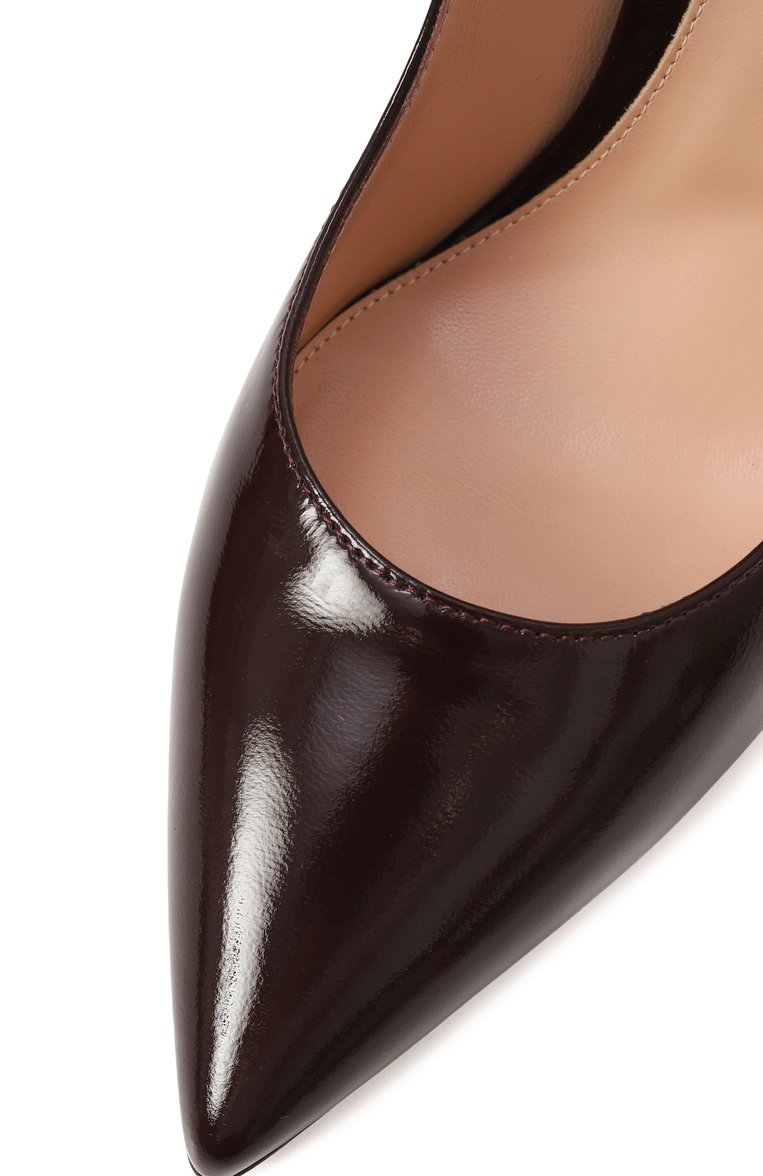Женские кожаные туфли gianvito 105 GIANVITO ROSSI темно-бордового цвета, арт. G28470.15RIC.NUIB0UR | Фото 7 (Подошва: Плоская; Материал внешний: Натуральная кожа; Драгоценные камни: Проставлено; Каблук высота: Высокий; Материал внутренний: Натуральная кожа; Материал сплава: Проставлено; Каблук тип: Шпилька)