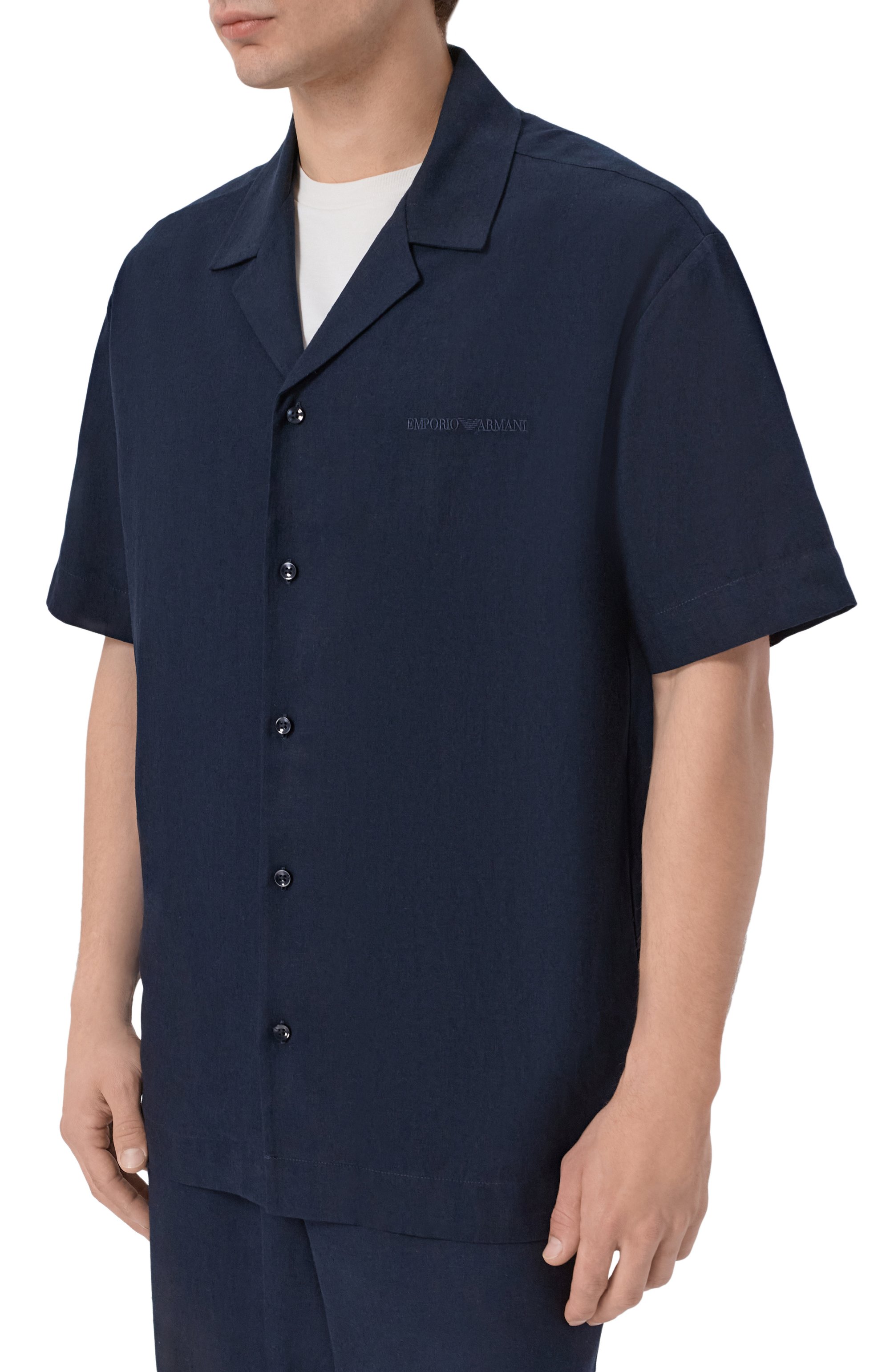 Рубашка изо льна и вискозы EMPORIO ARMANI, арт. EM000593/AF20590, фото 3