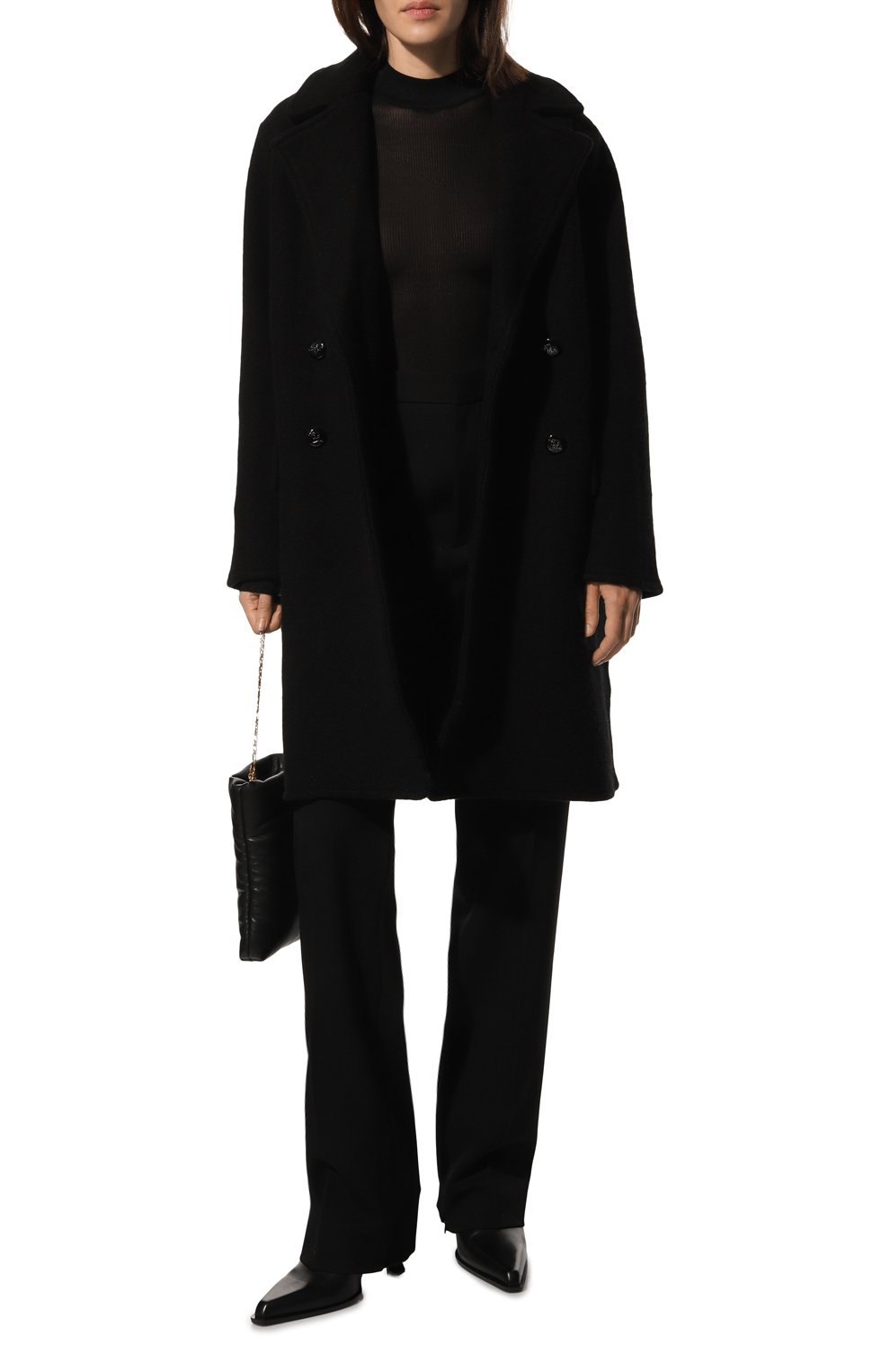 Пальто из шерсти и хлопка EMPORIO ARMANI черного цвета по цене 61900 руб., арт. 6L2LT2/2M06Z, фото 2 Пальто из шерсти и хлопка EMPORIO ARMANI, арт. 6L2LT2/2M06Z, фото 2