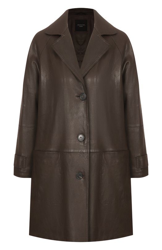 Кожаная куртка Weekend Max Mara PETRA Коричневый PETRA