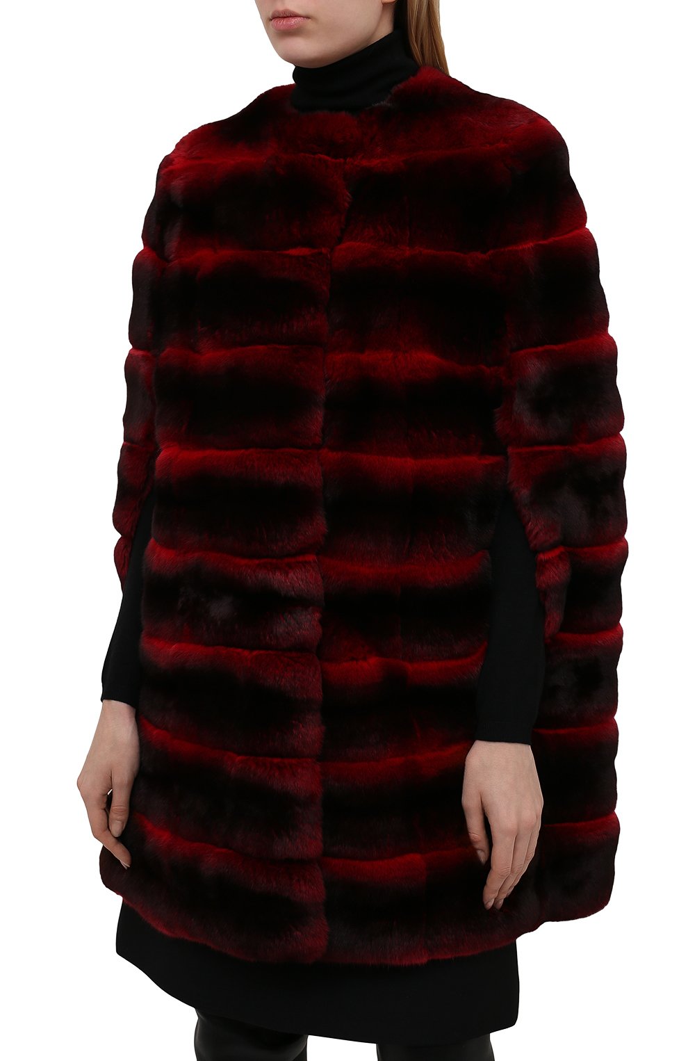 Шуба без рукавов из шиншиллы VALENTINO, арт. SF3FJ18021F, фото 3