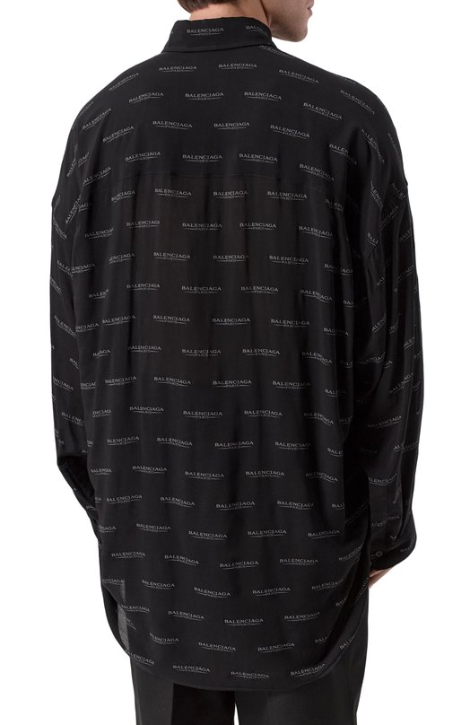 Рубашка из вискозы Balenciaga 814121/TSLA1 Чёрный  814121/TSLA1 Фото 4
