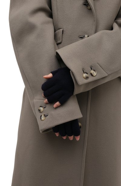 Кашемировые митенки KHAITE темно-синего цвета по цене 57550 руб., арт. 8715600/KAI, фото 2 Кашемировые митенки KHAITE, арт. 8715600/KAI, фото 2