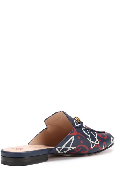 Кожаные сабо princetown с принтом GUCCI, арт. 448526/DSS00, фото 3