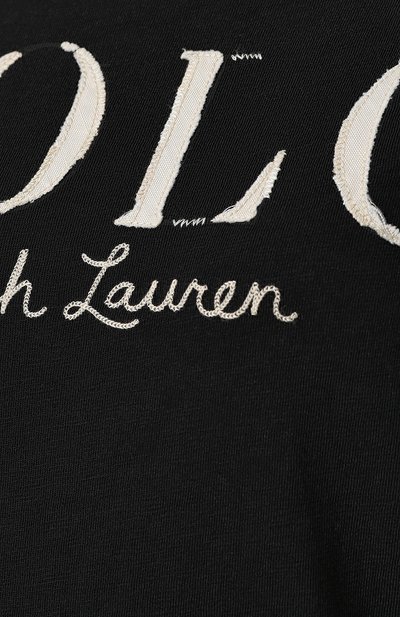 Хлопковая футболка с круглым вырезом и логотипом бренда POLO RALPH LAUREN черного цвета по цене 9615 руб., арт. 211719204, фото 5 Хлопковая футболка с круглым вырезом и логотипом бренда POLO RALPH LAUREN, арт. 211719204, фото 5
