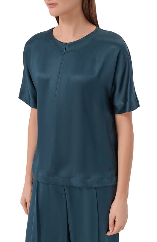 Шелковый топ Giorgio Armani GW003108/TE10101 Зелёный  GW003108/TE10101 Фото 3