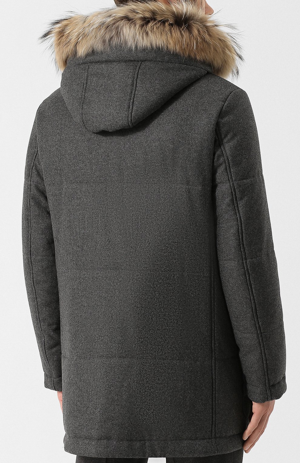 Шерстяная куртка на молнии с меховой отделкой капюшона ELEVENTY PLATINUM, арт. 979SP0198 SP022018, фото 4