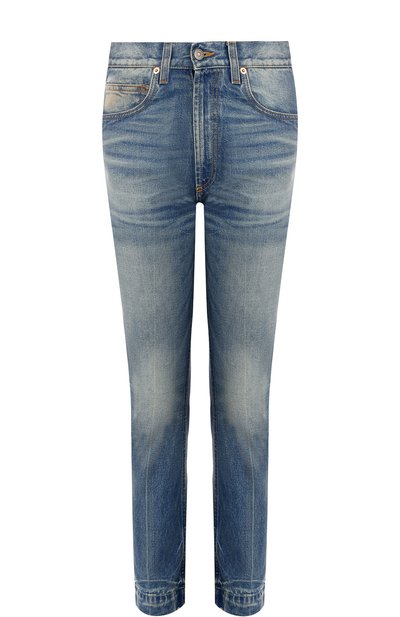Укороченные джинсы прямого кроя с потертостя ми GUCCI, арт. 502791/XRA15, фото 1