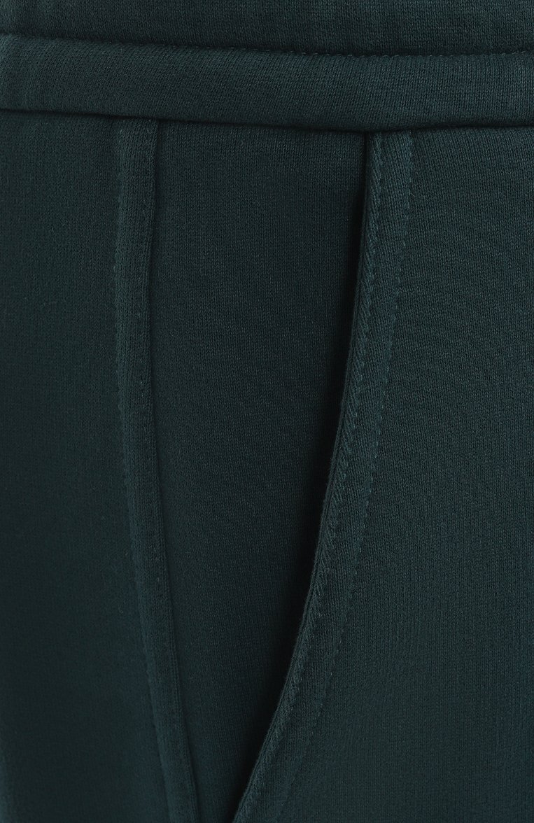 Мужские хлопковые джоггеры SAINT LAURENT темно-зеленого цвета, арт. 813788/Y36SW | Фото 6 (Материал внешний: Хлопок; Автоматизация ТО: Проставлено; Автоматизация состава: Проставлено; Длина (брюки, джинсы): Стандартные; Стили: Спорт-шик, Кэжуэл; Силуэт М (брюки): Джоггеры)