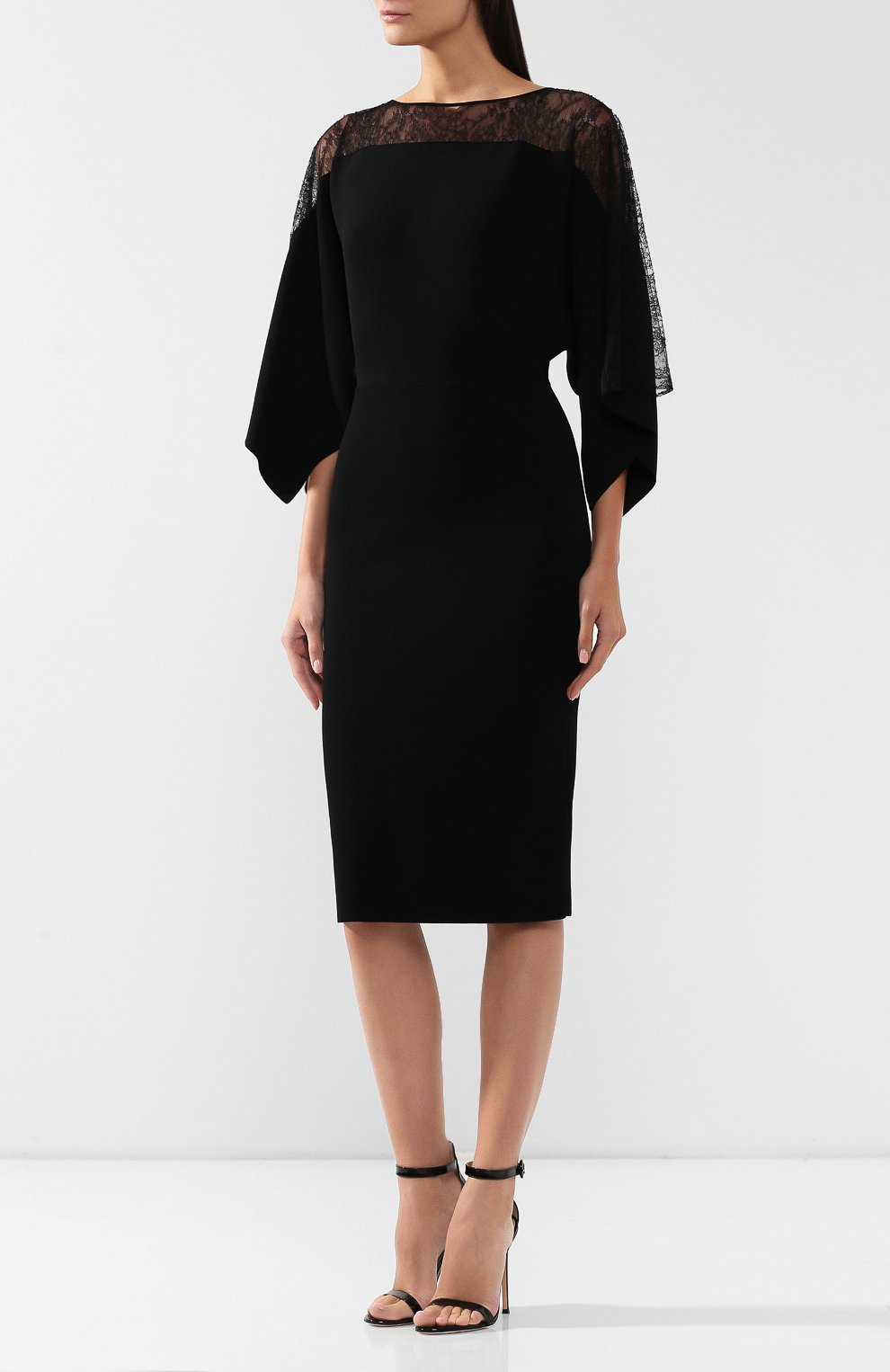 Платье из вискозы VALENTINO черного цвета по цене 299500 руб., арт. SB3KD01N4QG, фото 3 Платье из вискозы VALENTINO, арт. SB3KD01N4QG, фото 3