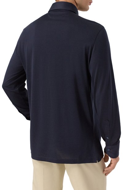 Поло из шелка и хлопка BRUNELLO CUCINELLI, арт. MH8363914, фото 4