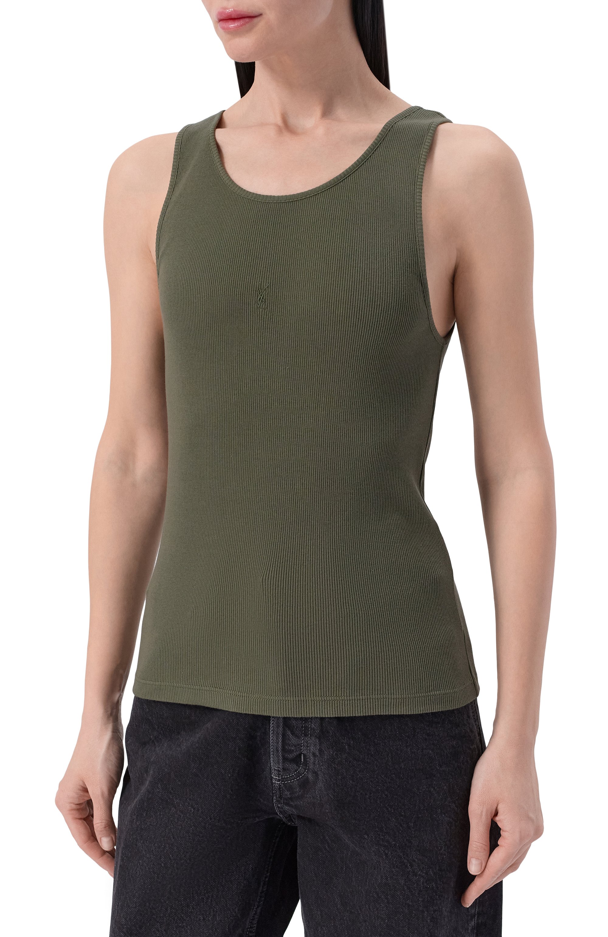 Хлопковая майка SAINT LAURENT, арт. 842992/Y37EC, фото 3