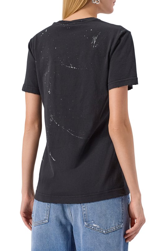 Хлопковая футболка Dolce & Gabbana F8V90T/GDDH4 Чёрный  F8V90T/GDDH4 Фото 4
