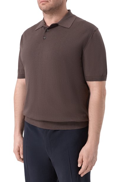Поло из хлопка и шелка CANALI, арт. C0127B/MK02479, фото 3