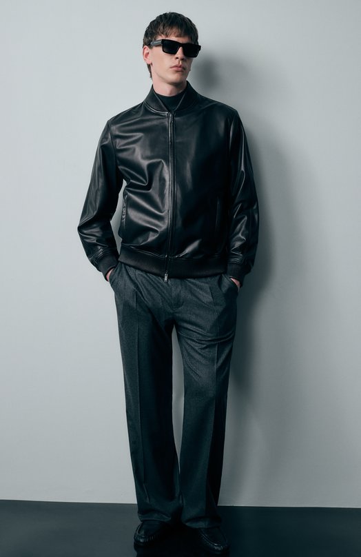 Кожаный бомбер MVST 54202 Чёрный  54202 Фото 6