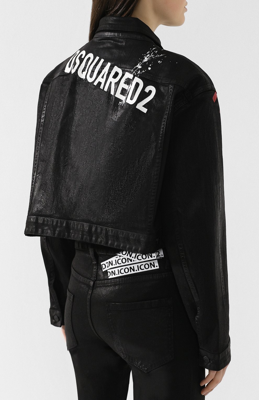 Джинсовая куртка DSQUARED2 черного цвета по цене 48700 руб., арт. S75AM0630/S39781, фото 4 Джинсовая куртка DSQUARED2, арт. S75AM0630/S39781, фото 4