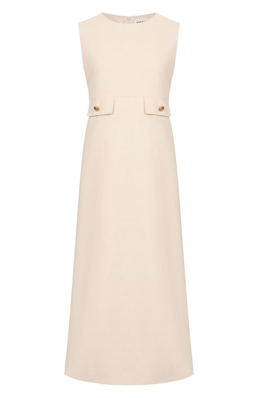 Платье из вискозы и льна P.A.R.O.S.H. D726096G/RAISA26 Бежевый D726096G/RAISA26