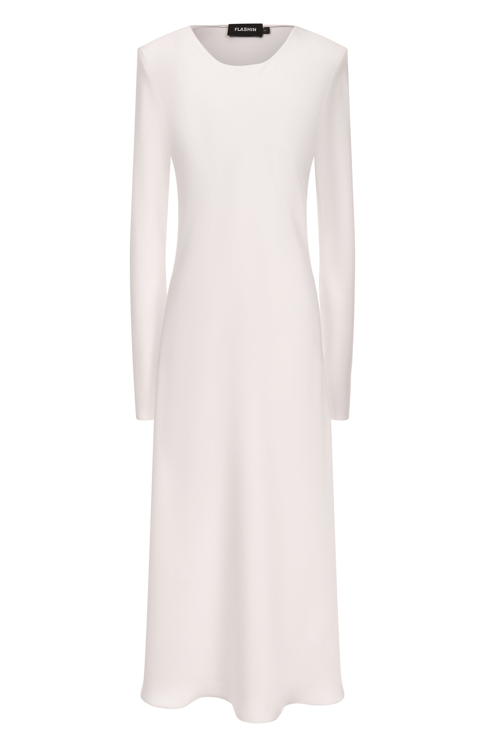 Атласное платье FLASHIN белого цвета по цене 38000 руб., арт. SS24DRWN, фото 1 Атласное платье FLASHIN, арт. SS24DRWN, фото 1